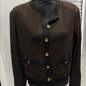 Elegant Black and Brown Women's  jacket St john collection size Large